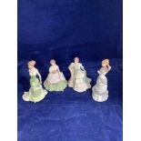 Coalport porcelain figurines from the age of elegance collection, Serenade, Interlude, Grand