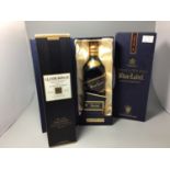 A 75cm bottle of Johnnie Walker Blue label Scotch whisky, in fitted and lined box, with outer-box,