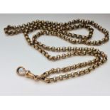 A 9ct gold Albert chain, measuring 22 inches, weight 13.6 grams.