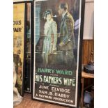 A very large silent movie poster in colour, 'Harry Ward Presents His Fathers Wife featuring June