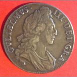 William III silver crown (good fine), dated 1695, OCTAVO.