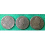 9 copper coins from five reigns. There are three halfpennies for William 111 ' 1700, George 1 - 1721