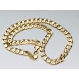 A 9ct yellow gold large curb link chain, weighs 60.4 grams, measures 18 inches in length.