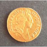 A 1698 gold William III Half Guinea ' the flan a bit flat above the bust so perhaps this coin has