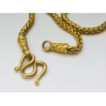 A 22ct gold weave link chain, weighs 30.3 grams, measures 17 inches in length with 'S' shaped