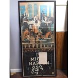 A very large silent movie poster in colour, 'It Might Happen', depicting a formal dinner party circa