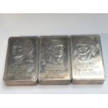 Three first edition collection presidential Ingots, including James Madison, Martin Van Buren, and
