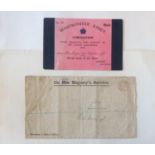 Ticket and original cover envelope for the Edward VII Queen Alexandra Coronation at Westminster