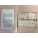 George III (1738-1820) ' A Patent signed 'George R,' on portion of document, together with a
