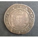 Edward V1 silver shilling (1551-3). Mintmark Tun.