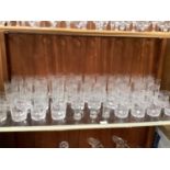 A good collection of 44 Royal Brierley 'Honeysuckle' pattern cut and etched drinking glass