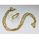 A 22ct gold wedding ring, weight 2.5 grams, finger size 'M', together with a 9ct gold necklace