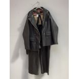 A late 1950s / early 1960s Belstaff Black Prince motorcyclist waterproof jacket and trousers, jacket