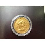 A George III Gold Sovereign 1817, Obv. Laurel head, course hair, Rev. St. George & Dragon, obv F,