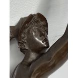 Addendum caduceus is off but present. A large 19th century bronze figure of Mercury the Roman God