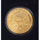Westminster- Henry VII Replica Gold Sovereign, 9ct gold, 31.1g, Obv. King Henry VII on throne,