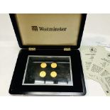 Westminster- The Queen Victoria Four Coin Sovereign Collection, in plastic case, fitted hinged case,