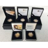Royal Mint - Silver Piedfort Two Pound Coins, five various comprising 2009 Robert Burns, 2008 4th
