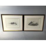 William Lionel Wyllie RA (British, 1851-1931) Two photogravures 'Southend Pier' and 'Maplin Light
