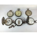 An unusual 'digital dial' silver open-face pocket watch with keyless movement (af), A Hebdomas