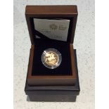 The Royal Mint- 2010 United Kingdom Gold Proof Sovereign, ltd 2869/7500, 22ct, obv IRB Portrait, rev