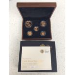 The Royal Mint- The 2010 UK Gold Proof Sovereign Five Coin Collection, 0.9167 Au, limited 501/