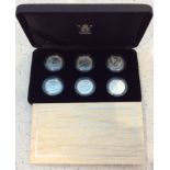 Royal Mint- 2007 Britannia 20th Anniversary Silver Proof One Pound Collection of six, 958/1000, 16.