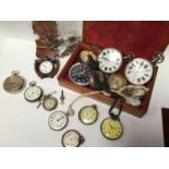 Eight assorted silver-cased open-face pocket watches comprising a Fattorini & Sons example etc.