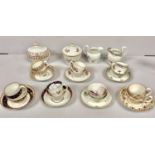 A collection of 18th century Worcester porcelain 'spiral moulded' tea wares, including 6x trios,