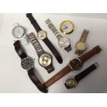 A large collection of assorted gents and ladies wristwatches, including examples by Citizen,