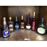 SECTION 50. Seven bottles of assorted spirits comprising two various bottles of Pusser's rum, a VS