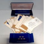 Franklin Mint 'The Great Airplanes', a collection of fifty sterling silver miniature ingots, with