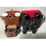 Four various pairs of binoculars including Optolyth Alpin, Hunter 7 x 50, Greens by Swift racing