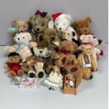 Fifteen various collector's teddy bears including Dean's Rag Book 'Hardwick' no. 170/1000,