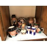 SECTION 25. A collection of 11 various character jugs including 4 Royal Doulton examples, a