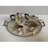 A five piece silver-plated tea and coffee service by Daniel & Arter, comprising teapot, coffee