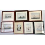 Local interest. Seven various watercolours including four of Old Portsmouth by Pete Johnstone