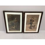 P. Simon after Thomas Gainsborough and Barker, 'The Woodman' a pair of figural studies, mezzotint,