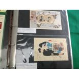 Two albums of Japanese postcards and first day covers with postal history interest into the