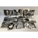 Twenty six various black and white portrait photographs, mostly on board, largest 42 x 30cm