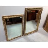 Two various gilt-framed mirrors with bevelled glass, 75cm x 109cm and 62cm x 88cm
