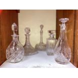 SECTION 21. Five assorted glass decanters