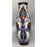 A limited edition Moorcroft for Liberty pottery vase of slender baluster form and decorated in the