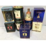 Nine various commemorative Bells Scotch whisky, housed in Wade ceramic decanters including Royal
