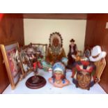 SECTION 13&14. A collection of Native American Indian figurines mostly by R J Murphy including