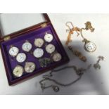 A collection of twelve various open-faced pocket watches comprising two silver-cased examples, two