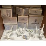 SECTION 7. A collection of Lladro figures including Goose, Duckling, Little Duck After Mother,