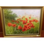 Mary Dipnall (b.1936) 'Under Summer Skies (Poppies)' signed, oil on canvas. Framed. 44 x 60cm