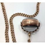 A 9ct gold Albert chain and fob, total weight 20.7 grams.