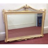 A modern rectangular Adams 'style' mirror with bevelled glass and gilt painted frame, 85 x 103cm,